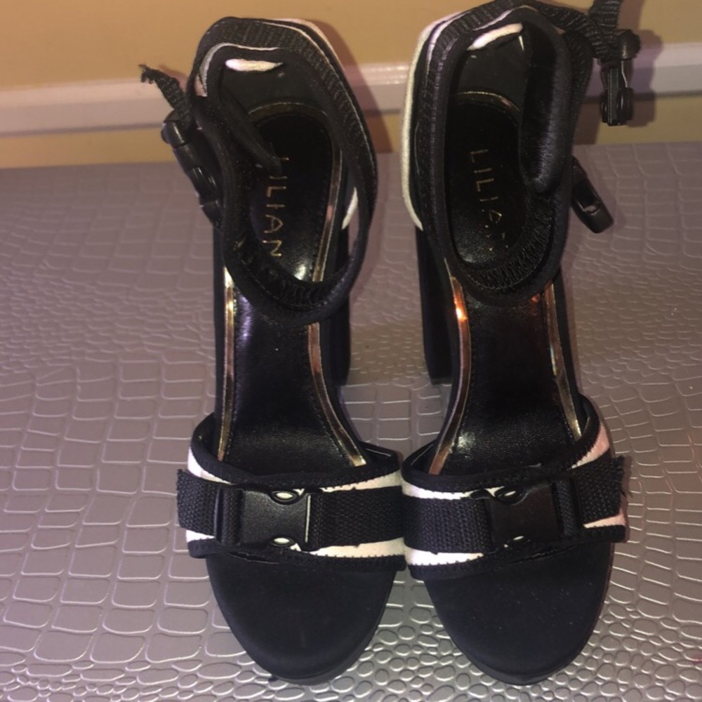 Black & white heels